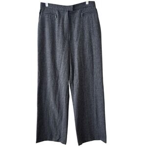 Jessi Lee Trousers Womens Size 10 Gray Wool Blend Wide Leg High Rise Zip Pockets